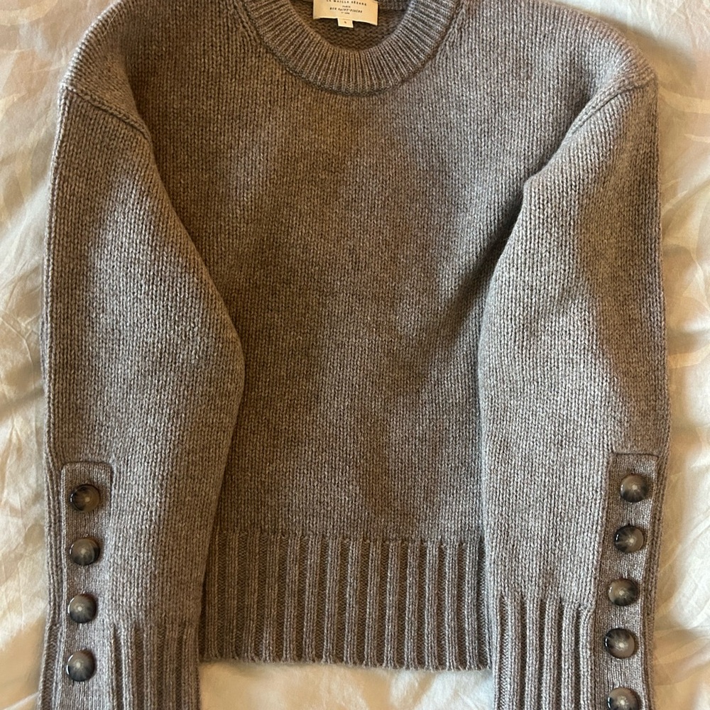 NWOT Sezane Taupe Sweater with Button Details - Picture 11 of 11